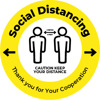 Social Distancing Floor Sticker. Pack of 5